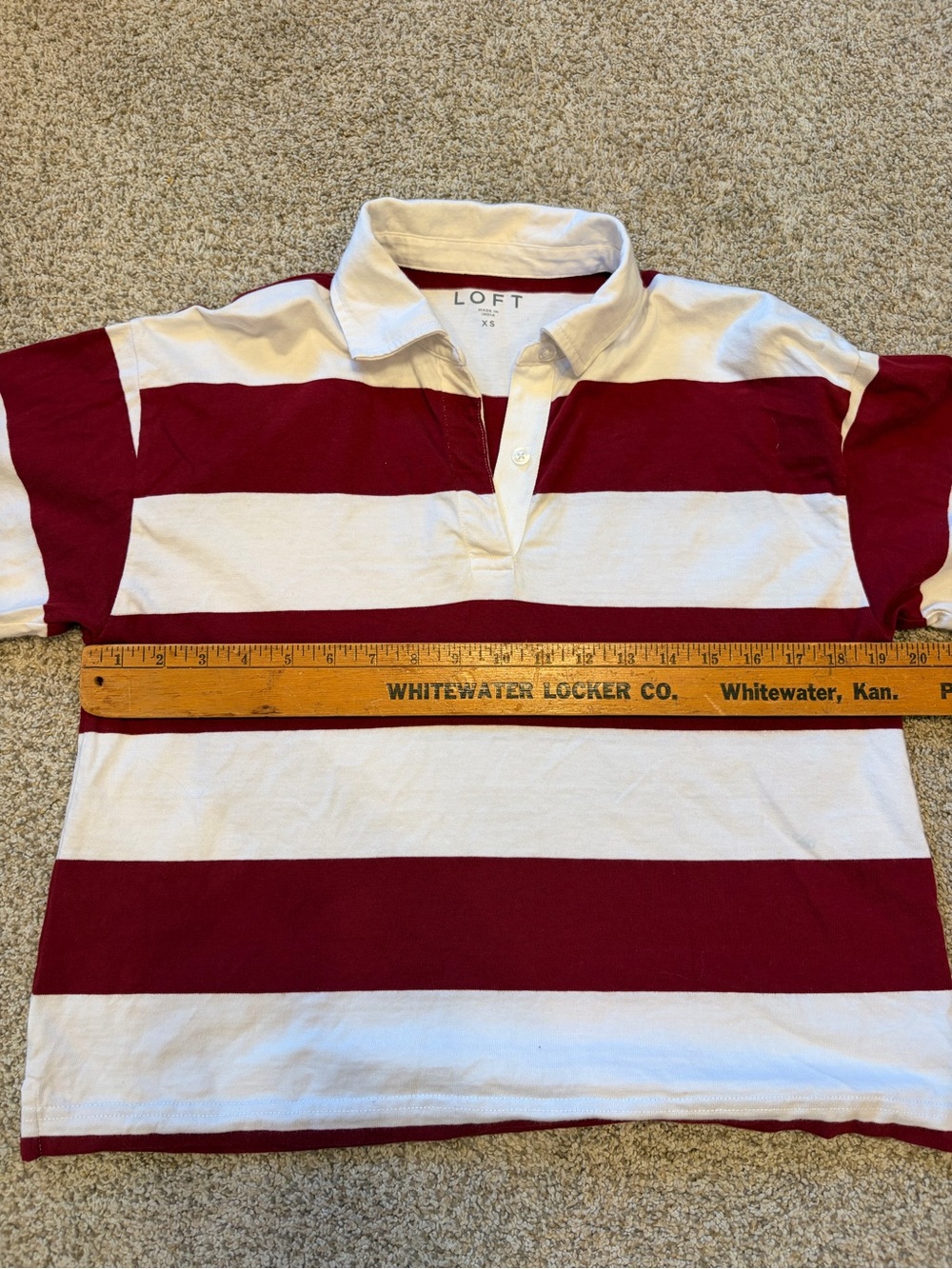LOFT Women’s Red & White Striped Rugby Shirt - Picture 3 of 5